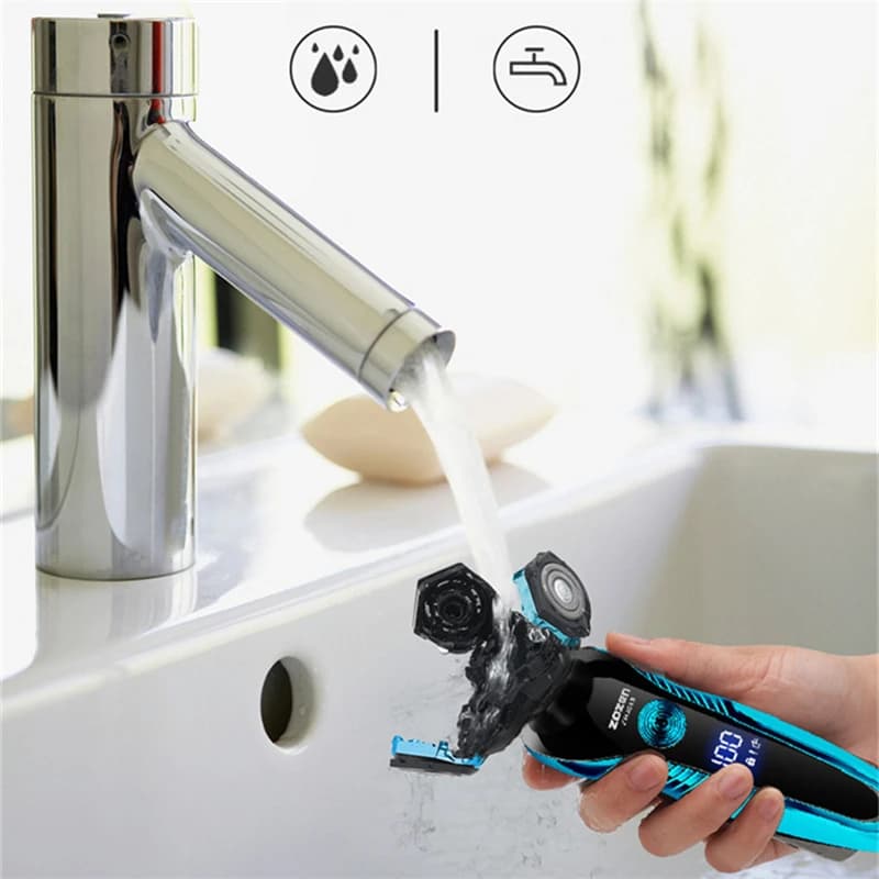 ZOZEN Electric Shaver Washable Rechargeable Electric Razor Shaving Machine for Men Body Hair Beard Trimmer Wet-Dry Use Washable - 5