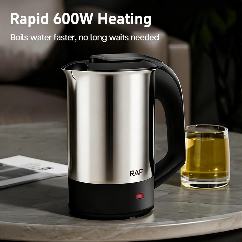 Mini Electric Kettle Tea Coffee Stainless Steel 1000W Portable Travel Water Boiler Pot 0.5L For Hotel Family Trip - 4