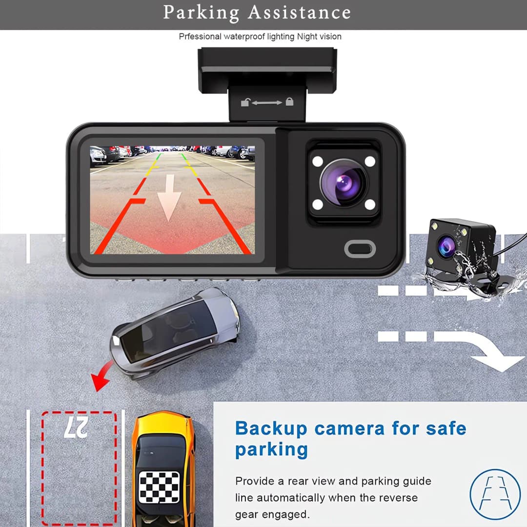 3 Channel WIFI Car DVR HD 1080P Cabin Vehicle Dash Cam Three Way Camera DVRs Recorder Video Registrator Mini Dashcam Camcorder - 5