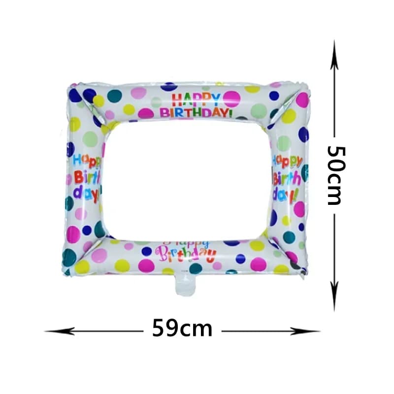 50x59 سم كابينة تصوير بالونات عيد ميلاد سعيد إطار صور Globos ديكور حفلة عيد ميلاد لوازم استحمام الطفل ألعاب أطفال هدية - 6