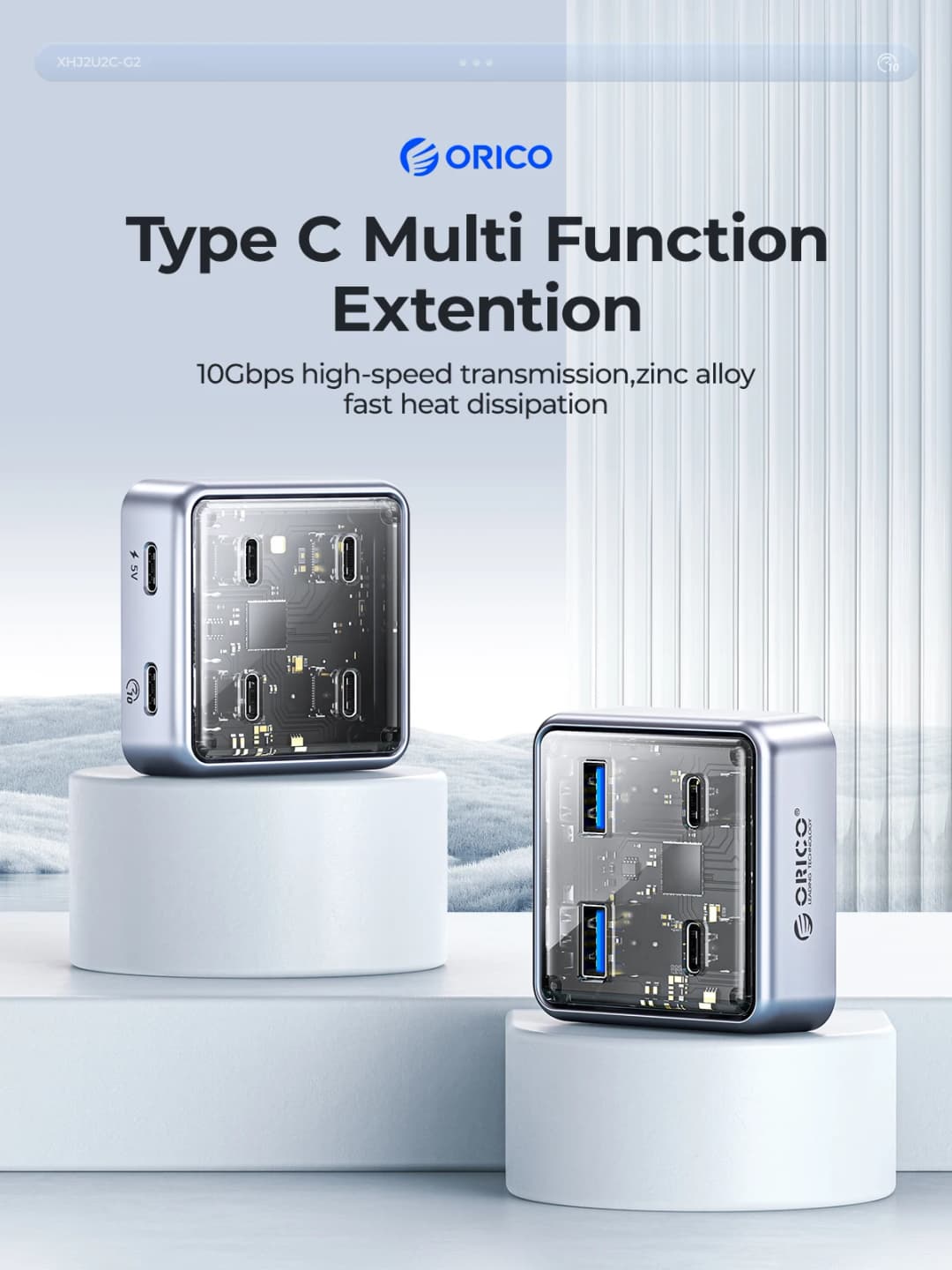 ORICO USB3.2 Hub Splitter Metal Material Usb Hub 10Gbps With 2 USB A Port and 2 USB C Port for All Macbook Mac Mini - 2