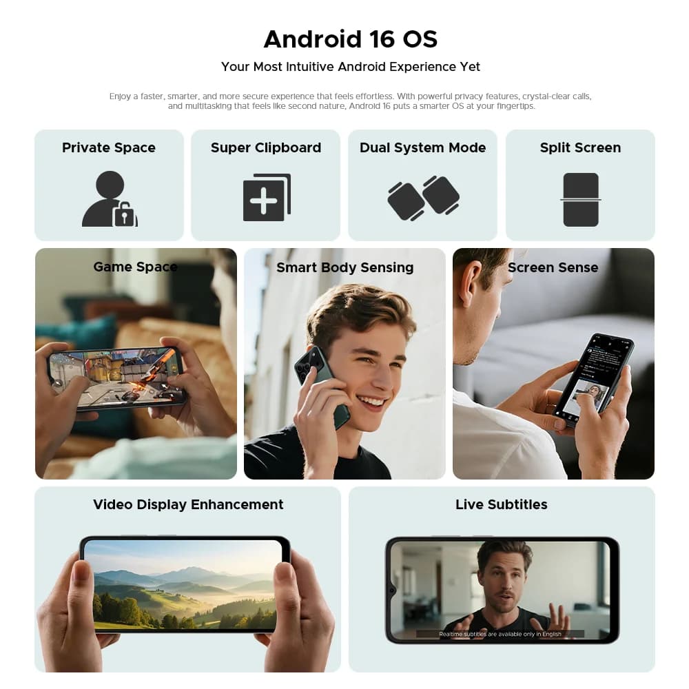 Global Version DOOGEE Note56 Pro Smartphone 32GB+128GB Android 16 6150mAh Battery 6.56'' 90Hz Screen NFC Cell Phone - 3