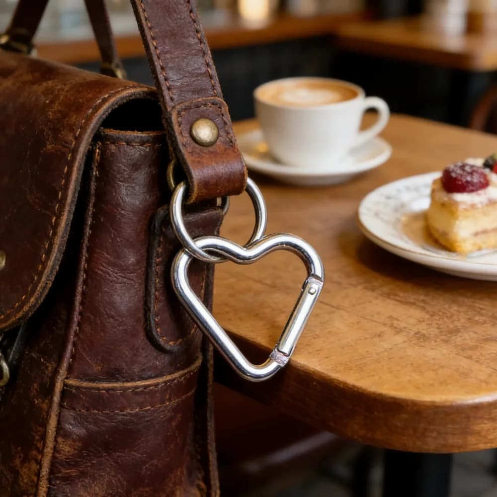 سلسلة مفاتيح على شكل قلب من سبائك الألمنيوم عالية الجودة، مشبك خطاف سريع للتخييم والمشي لمسافات طويلة، مشبك متعدد الأغراض، اكسسوارات بالجملة - 5