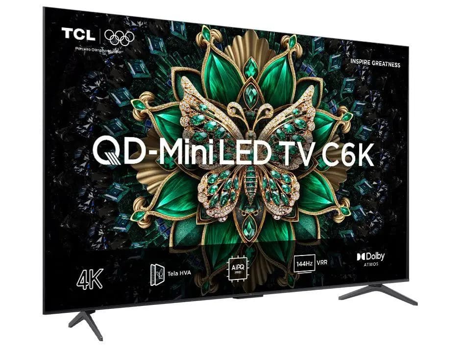 تلفزيون ذكي 55 بوصة TCL 4K UHD MiniLED 55C6K 120Hz Google TV AiPQ مساعد جوجل 4 HDMI 2 USB - 5