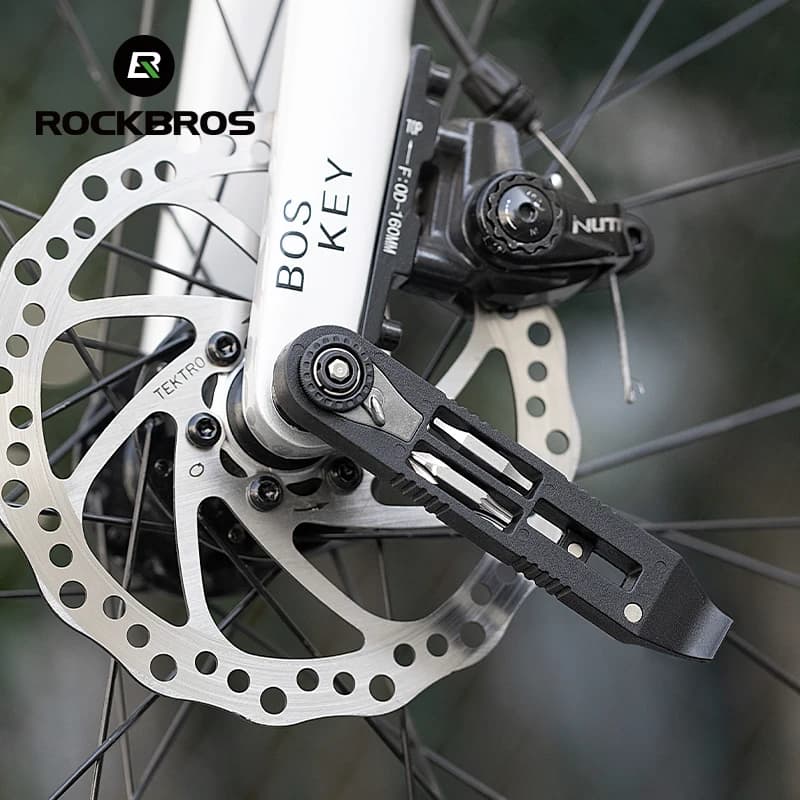 ROCKBROS Bicycle Wrench Set High Strength Multifunctional Portable Bicycle Tire Levers Ratchet Wrench Kit Bike Tire Prying Rod - 6