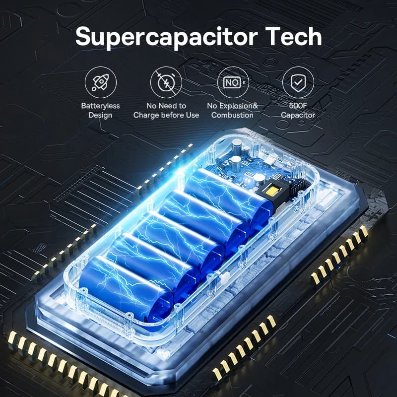 Baseus مكثف فائق لبدء تشغيل السيارة 3000A، شاحن بطارية محمول، جهاز طوارئ - 2