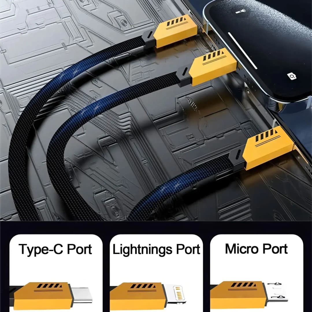 3 في 2 240 واط سلك شحن سريع لمايكرو USB نوع C كابل الشاحن 1.2 متر منفذ USB متعدد سلك شحن USB متعدد آيفون هواوي - 5
