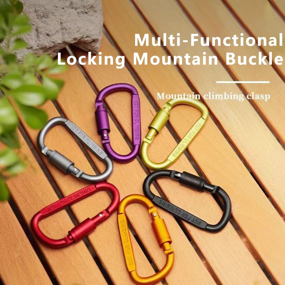 Outdoor Aluminium Alloy Sports Keychain High Quality Multi Colors with Lock D-shape Carabiner Camping Hiking Hook Outdoor Tool - 3
