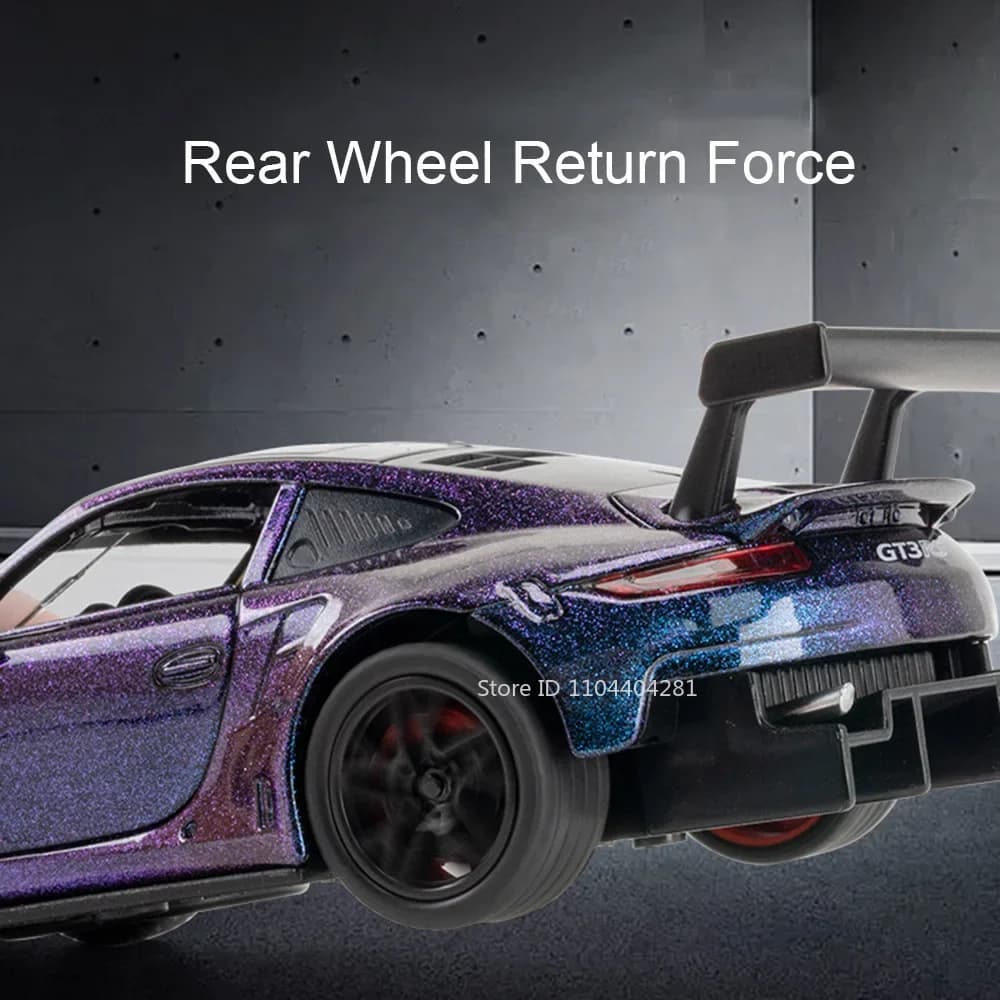 نموذج مصغر لسيارة 911 GT3RS Panamera، مقياس 1:32، أبواب قابلة للفتح، إضاءة وصوت، إطارات مطاطية، هدية عيد ميلاد للأولاد - 3