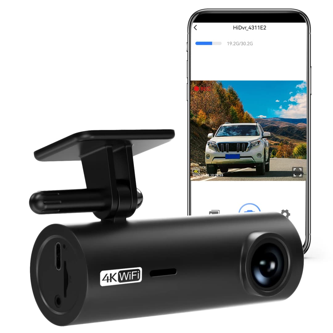 كاميرا سيارة DVR 4K بدقة 3840*2160P مسجل فيديو قيادة كاميرا أمامية واي فاي لإكسسوارات السيارة مراقبة 24 ساعة ليلية - 2