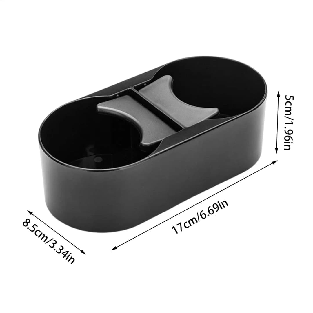 حامل مشروبات مزدوج للسيارة، حامل أكواب ثابت للسيارة، منظم وحدة التحكم، حامل مشروبات مقاوم للانزلاق للسيارة - 6