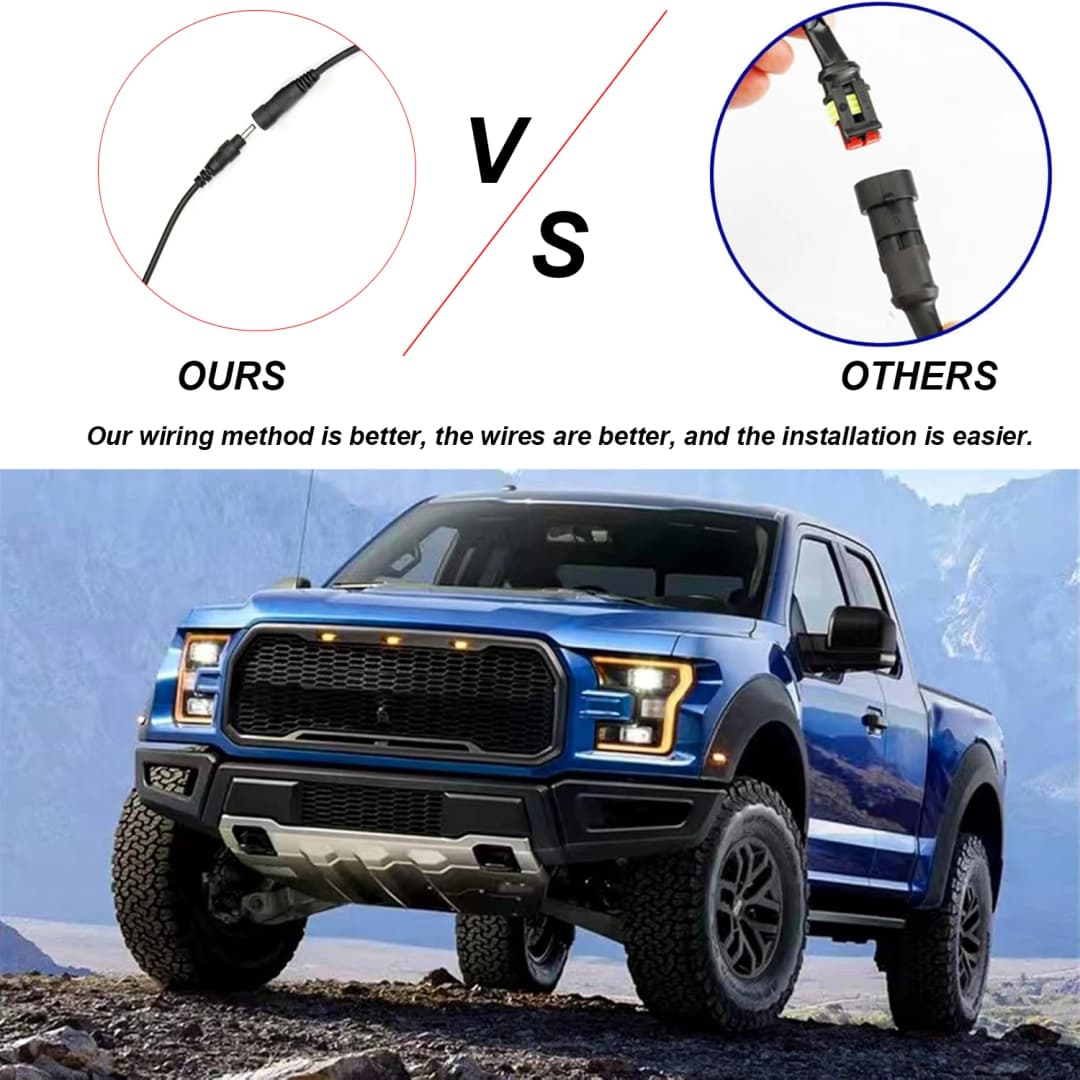 4/6 IN 1  6LEDs Front Grill Lights for Trucks Amber Exterior LED Grill Flush Mounting Lights for Ford F150 F250 F350 Cars 12V - 2