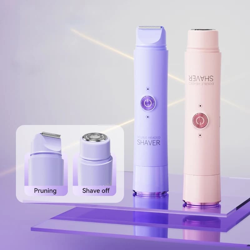 2-in-1 wireless rechargeable electric shaver, suitable for women - dual head bikini trimmer, suitable for both dry and wet use - 4