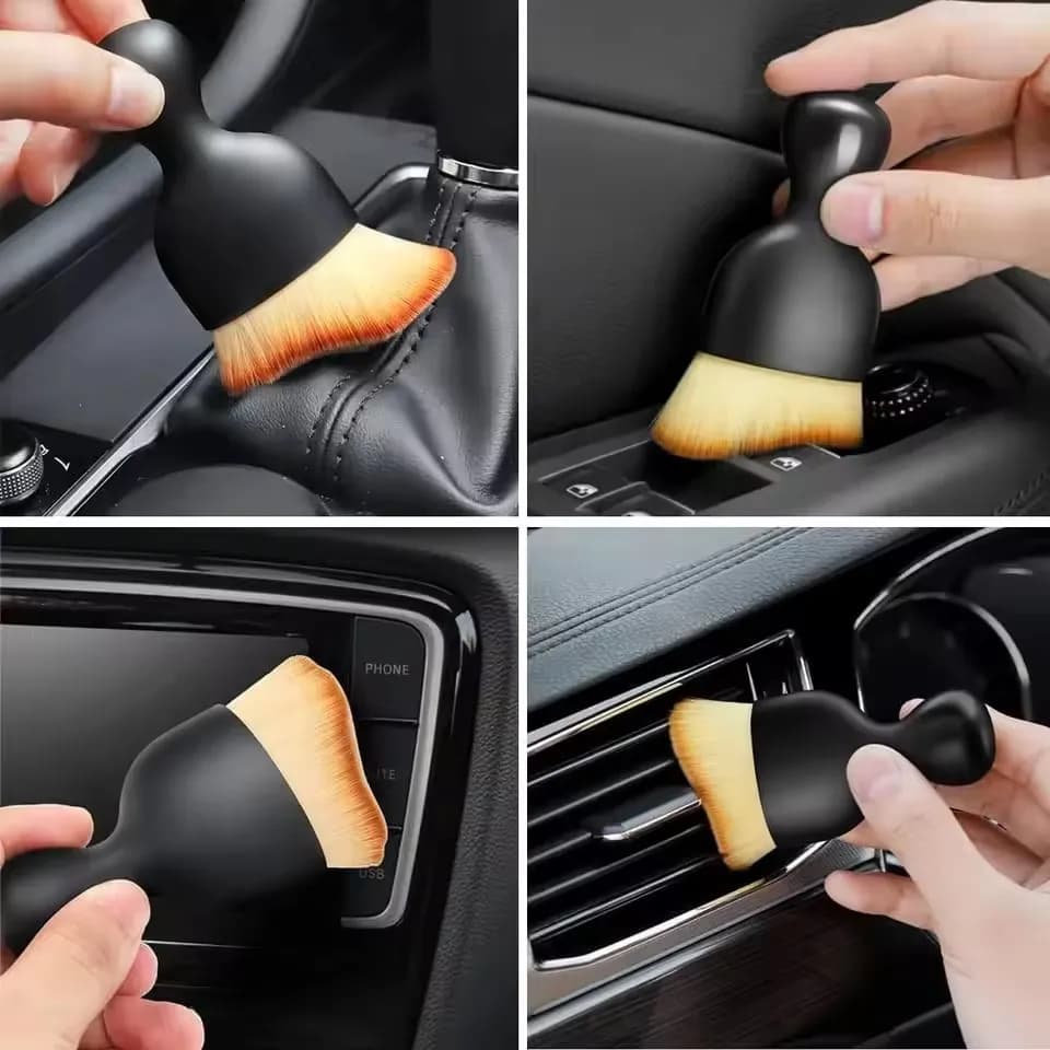 Car Air Vent Cleaning Soft Brush with Casing Car Interior Cleaning Tool Artificial Car Brush Car Crevice Dusting Car Detailing - 3
