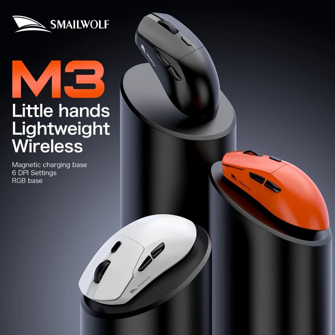 SMAILWOLF M3 PRO ماوس بلوتوث لاسلكي بثلاثة أوضاع لألعاب الرياضة الإلكترونية لأجهزة الكمبيوتر المحمولة والمكتبية PAW3311 سلكي خفيف الوزن FPS - 3