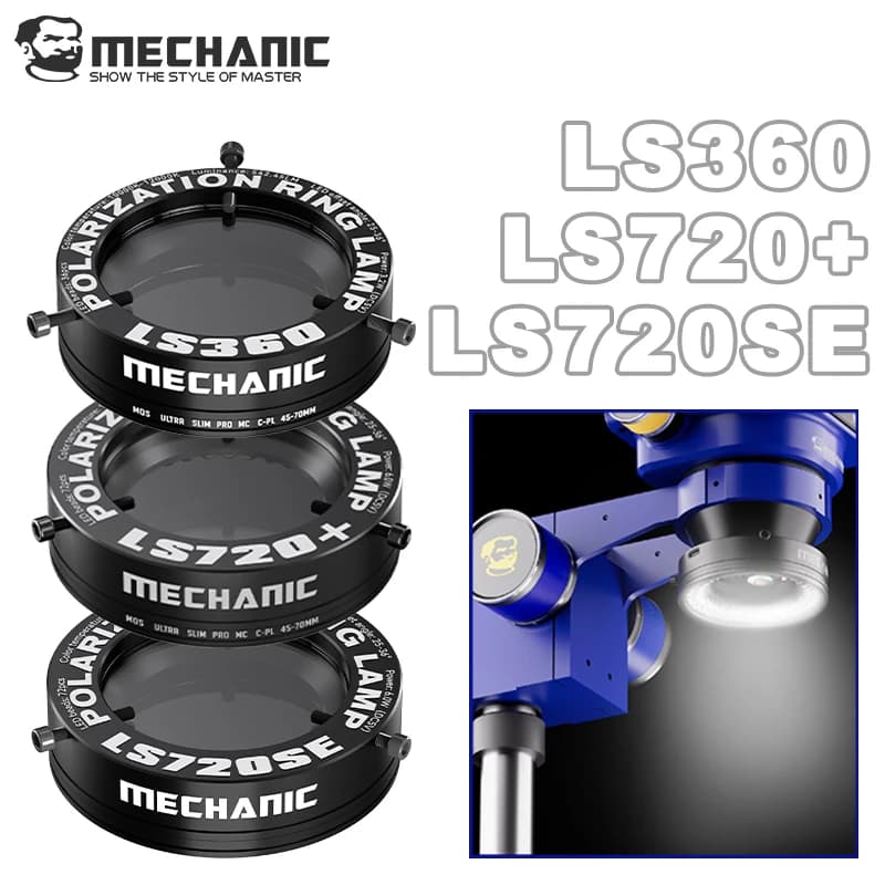 【MECHANIC】 LS720+ LS360 Microscope Ring Light Polarized Ring Lamp Eliminates Reflection for Soldering Repair Stereo Microscopes