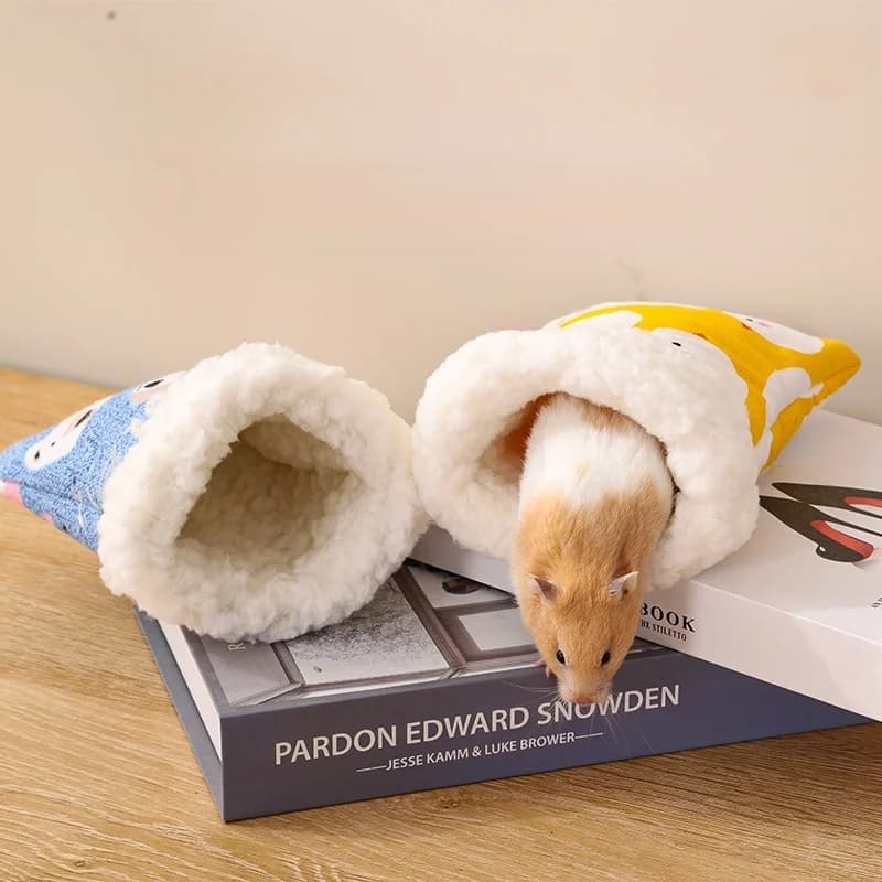 Winter Warm Small Pet Hammock: Hamster House & Sugar Glider Sleeping Bag with Warm Cotton Fill - for Dwarf Hamsters Teddy Bear