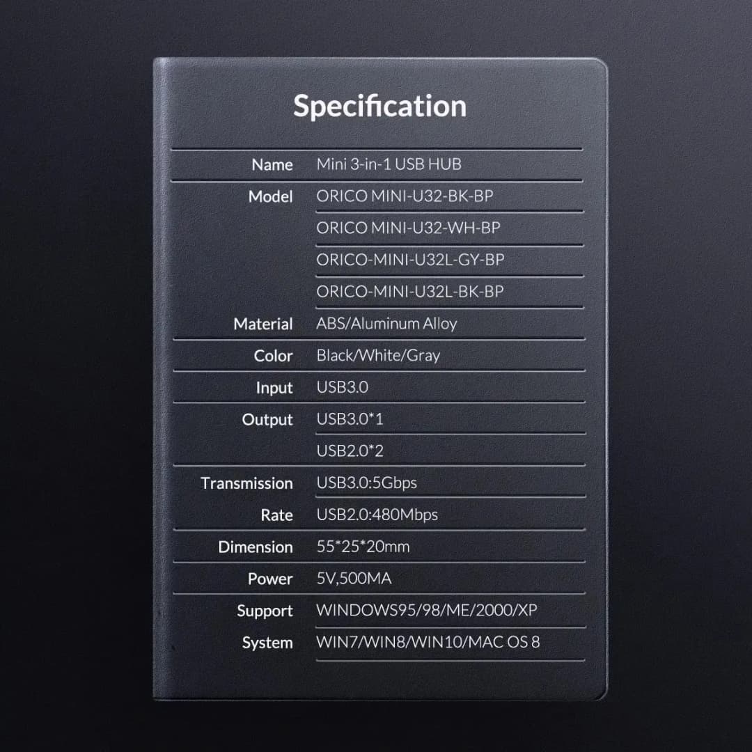 ORICO USB 3.0 Hub Notebook Wireless USB Splitter 3-port Laptop Extender PC Computer USB 2.0 Charge Hub for Laptop Accessories - 6