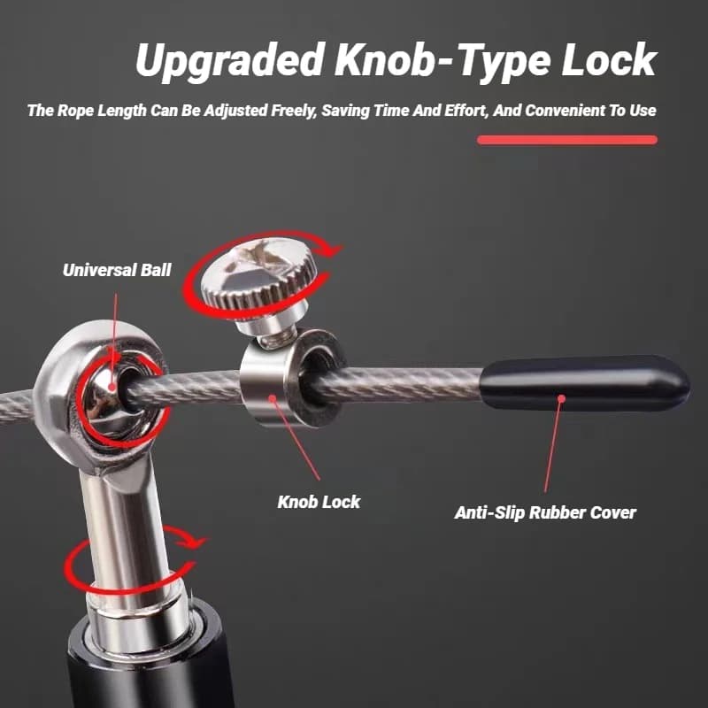 حبل قفز قابل للتعديل بمقبض ألمنيوم - سبيكة Genus - معدات لياقة بدنية عالية السرعة - 5