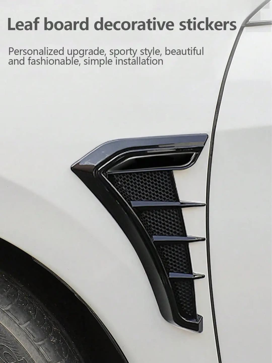 ملصقات زخرفية لجناح السيارة، ملصقات عالمية لجناح جانبي، شعار جانبي معدّل لمنفذ الهواء - 3