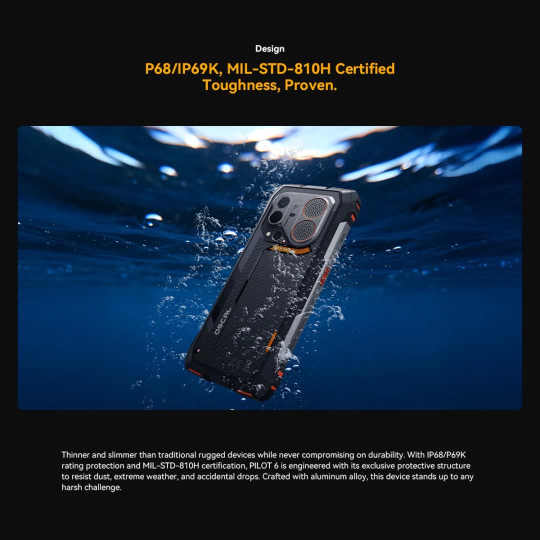 Blackview OSCAL PILOT 6 thermal imaging Rugged Smartphone MTK G100 6.67" 2.4K Display 120Hz, 12GB 256GB, 10000Amh Phones Dual 4G - 4