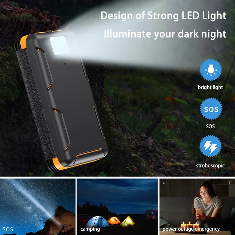 500000mAh Solar Power Bank 120W Large Capacity Super Fast Charging with Flashlight External Battery for iPhone Huawei - 3