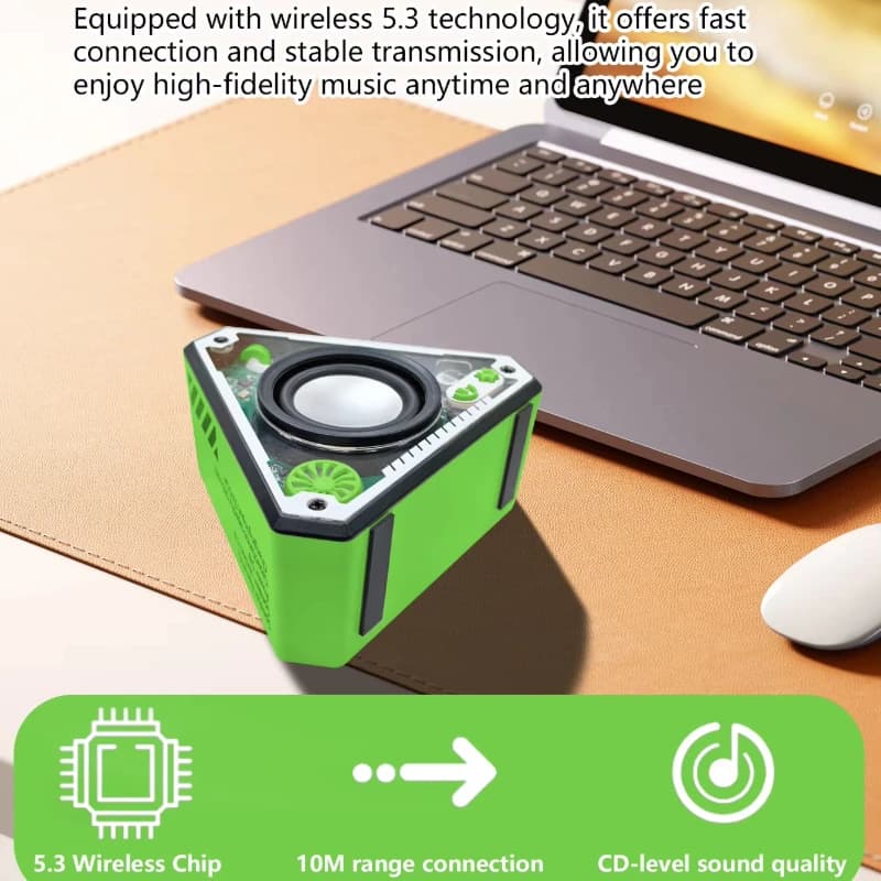 سماعة بلوتوث محمولة TWS مع مضخم صوت، سماعة لاسلكية صغيرة محمولة، صوت عالي الدقة مع صوت محيطي، سماعة خارجية - 4