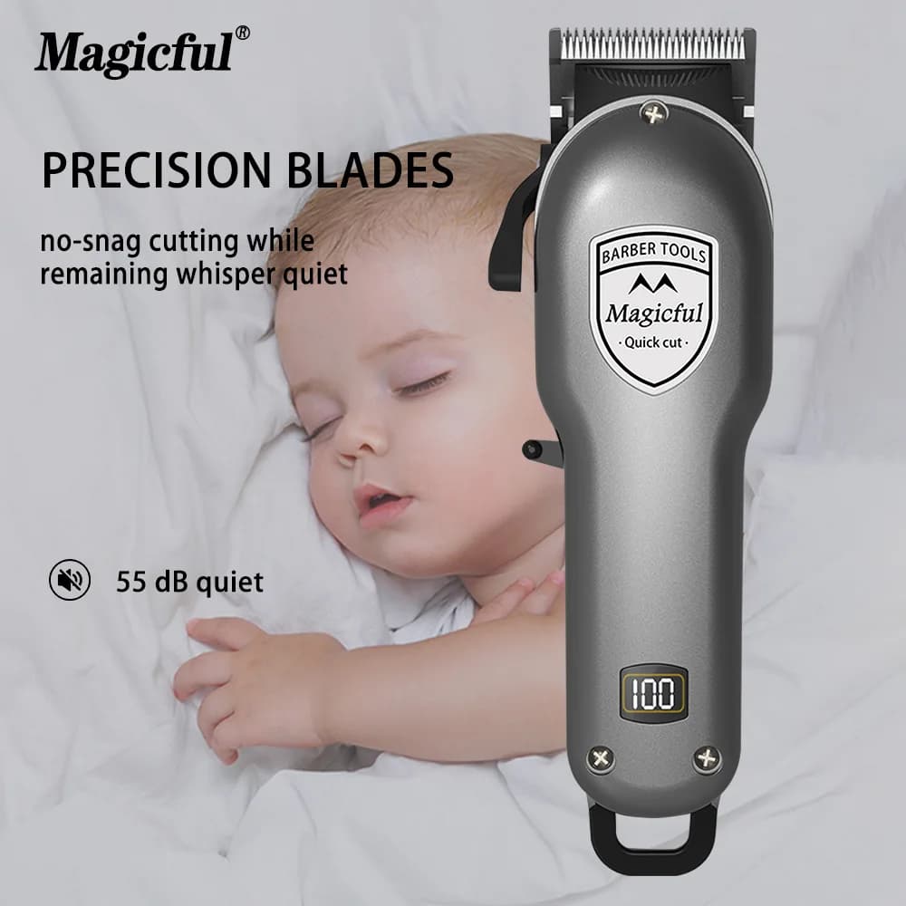 Magicful  Hair Clipper Hair Trimmer For Men Rechargeable Li-ion Battery Shaving Adjustable Electric Professional Hair Clipper - 6