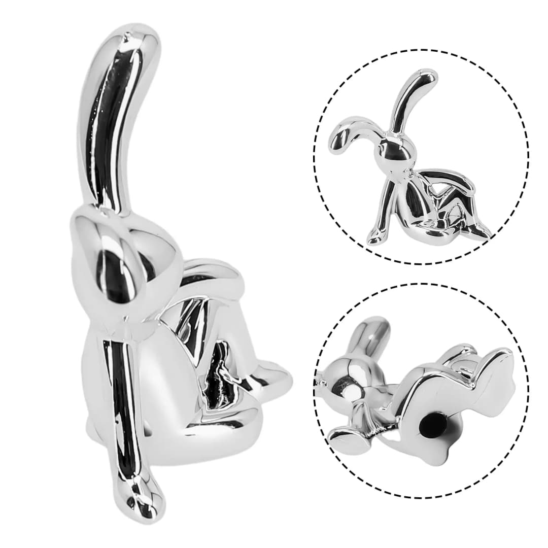 Cartoon Animal Rabbit Car Interior Center Console Decoration Personality Dining Table Desk Creative Props Accessories - 5