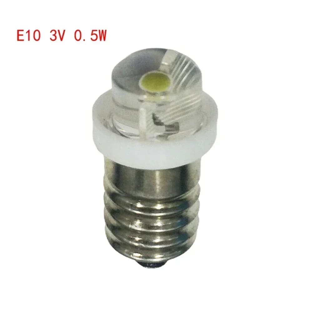 مصابيح LED طويلة الأمد بقوة 0.5 واط، E10، DC 3V/4.5V/6V، درجة حرارة لون 6000 كلفن، لون أبيض، زاوية شعاع 180 درجة، معدات تخييم - 2