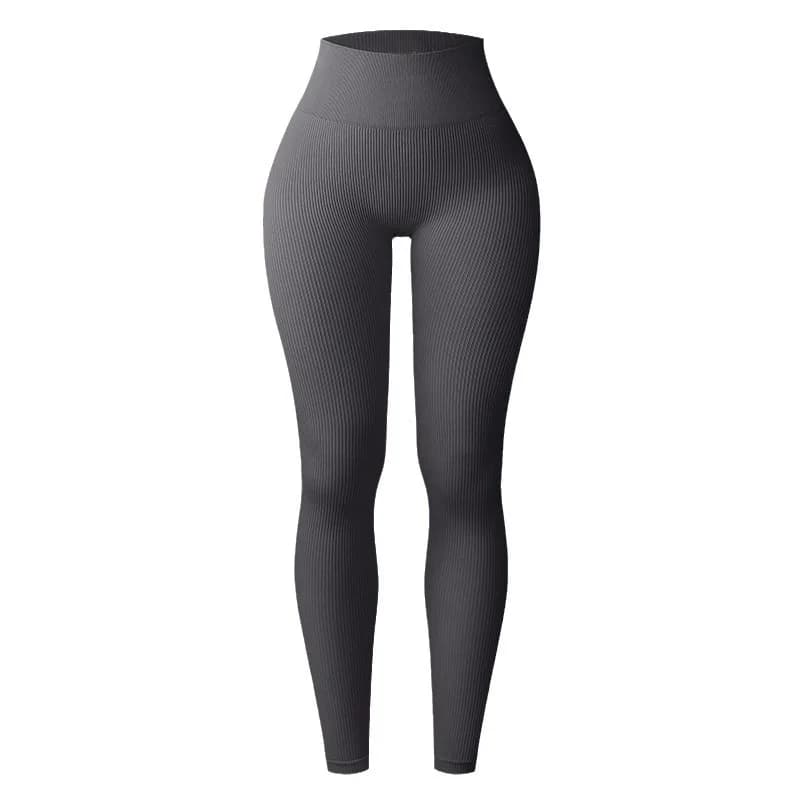 Thread Solid Leggings Women Seamless Knit Yoga Pants High Waist Hip Liftting Tights Fashion Slim Workout Running Sports Leggings - 6