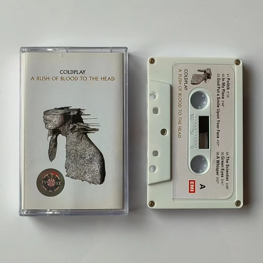 شريط موسيقى كلاسيكي من كولدبلاي ألبوم A Rush of Blood to the Head كاسيتات باراشوتس أدوات تسجيل كوسبلاي موسيقى تصويرية صندوق حفلات موسيقية - 5