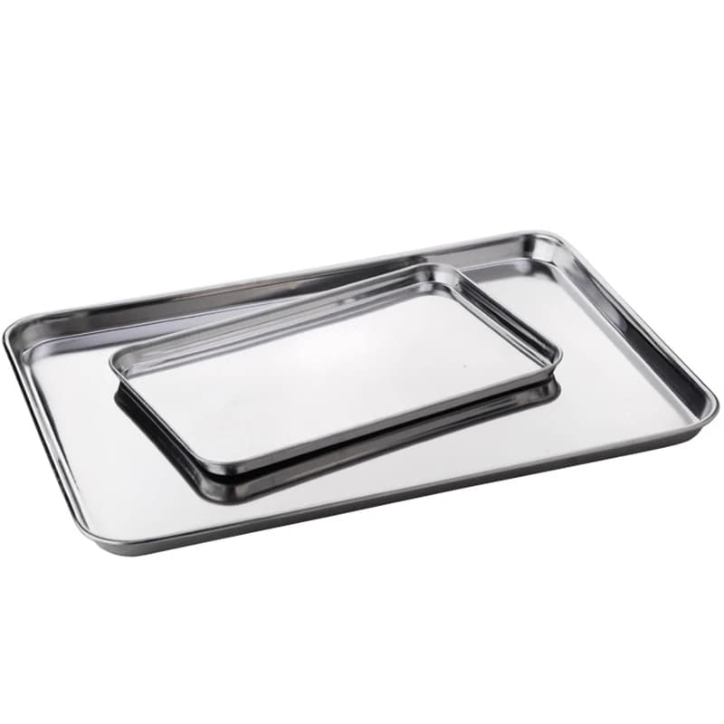 Stainless Steel Rectangle Food Storage Trays Sausage Noodles Fruit Dish Pastry Baking Plates for Restaurant Hotel Kitchen - 6