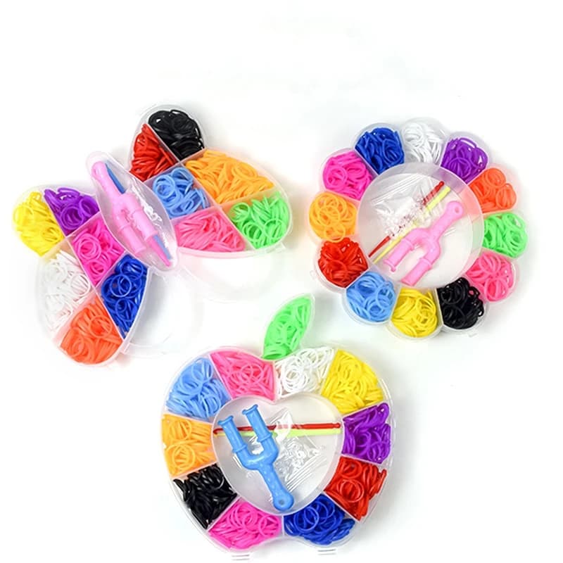 1 صندوق المطاط تلوح في الأفق الفرقة سوار عدة حبة مجموعة DIY بها بنفسك مطاطا الصداقة سوار مجوهرات للبنات جعل خلق الحياكة التبعي - 3