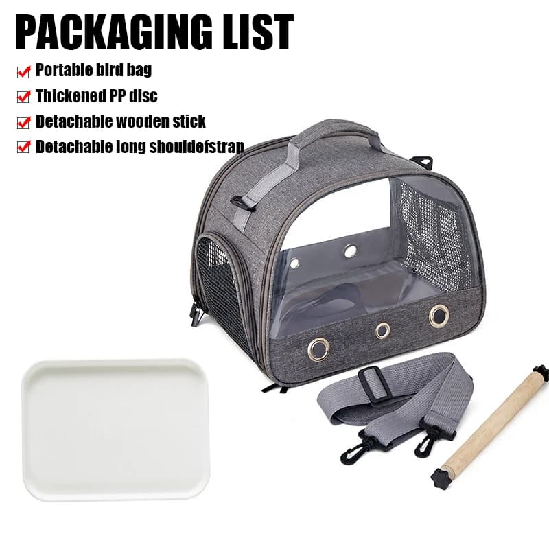Bird Travel Carrier Portable Transport Bird Cage With Tray Small Pet Multi-functional Parrot Bird Bag Outdoor Cat Carrier - 4