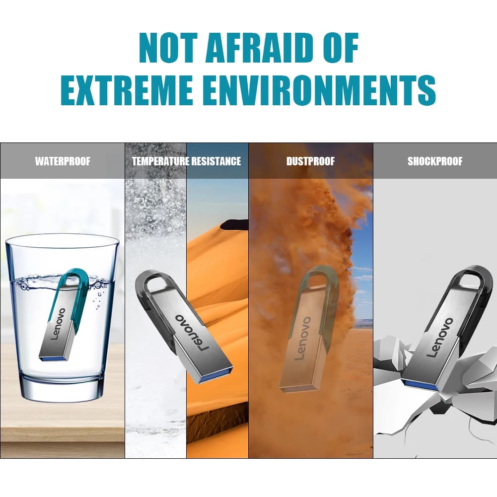 أقراص فلاش لينوفو 2 تيرا بايت يو اس بي 3.0 صغيرة عالية السرعة معدنية بندريف 1 تيرا بايت 512 جيجا بايت ذاكرة محمولة مقاومة للماء تخزين يو ديسك - 6