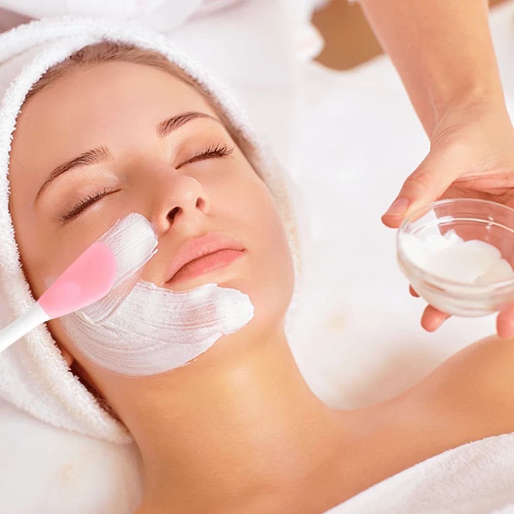 Facial Cleaning Silicone Brush Facial Mask Applicator Skincare Accessories Silicone Body Scrubbers 2in1 Spa Facial Wash Brushes - 2