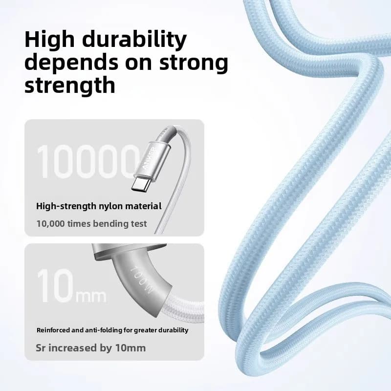 Anker USB-C to USB-C Charging Cable 100W Fast Charge PD Data Cable Type C Charger Cord for Samsung Xiaomi MacBook Tablet - 4