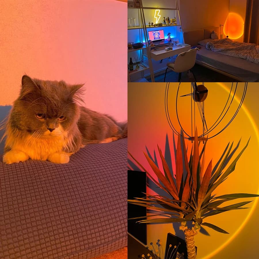 LED Sunset Lamp Nightlights USB Projector Birthday Party Decoration Mood Lights For Bedroom Living Room Wall Photography - 2