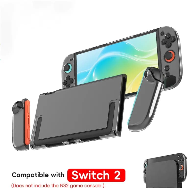 غطاء حماية شفاف قابل للفصل من مادة TPU، مضاد للخدش، لجهاز نينتندو سويتش 2 وجوي-كون