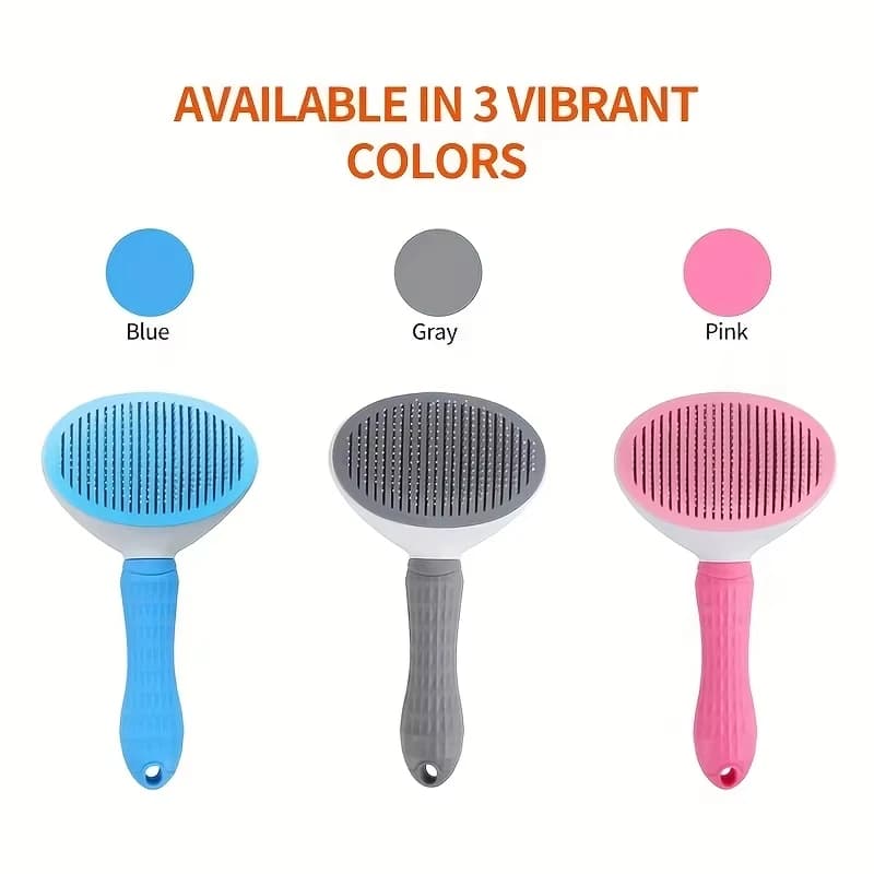 Pet dog brush; cat brush; one-button pet hair removal brush; dog and cat beauty tool; pet hair removal brush. - 6