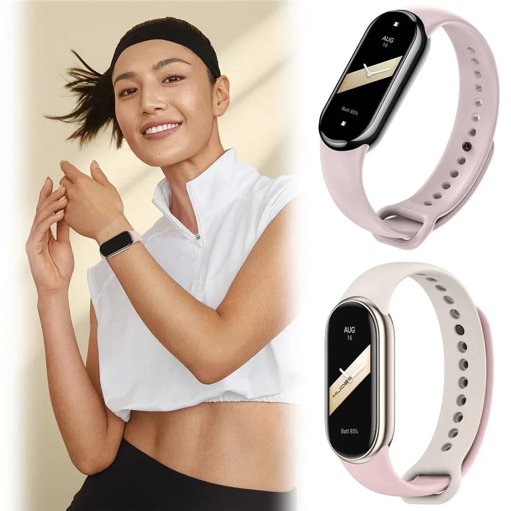 Sport Strap For Xiaomi Mi band 8-9 NFC Belt Replacement miband8 silicone Bracelet smart band 8 waterproof Watchbands Accessories - 4