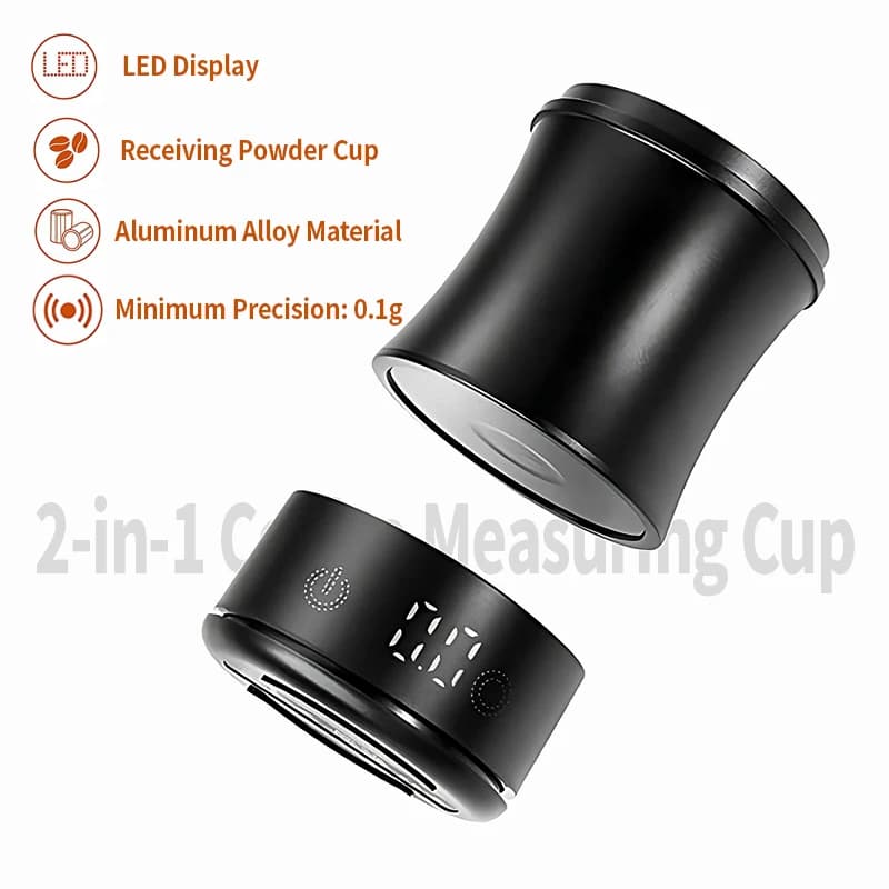 OANKR 58mm Dosing Cup with 0.1g High-precision Coffee Scale Station, 2 IN 1 LED Display Espresso Tools, Chic Barista Tool Gift - 4