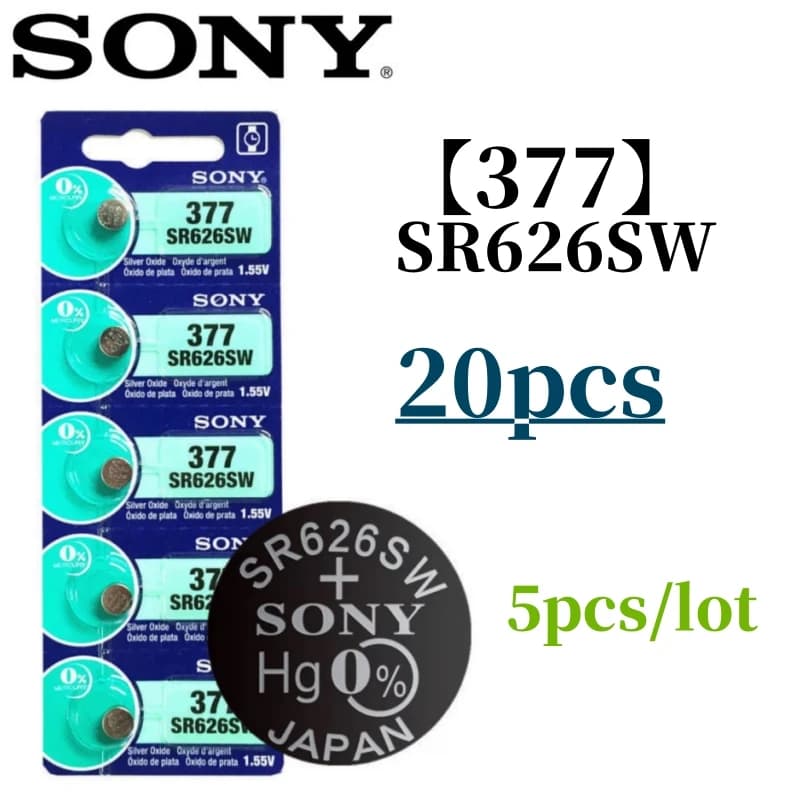 20Pcs Sony Original For 337 SR416SW 364 SR621SW 371 SR920SW 377 SR626SW 379 SR521SW 395 399 SR927SW Batteria - 4