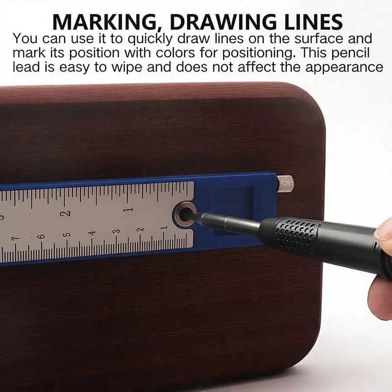 Longlife Automatic Pencil with Sharpener Metal Solid With Holder Deep Hole Mechanical Marker Stand Pocket Clip Tool Woodworking - 6