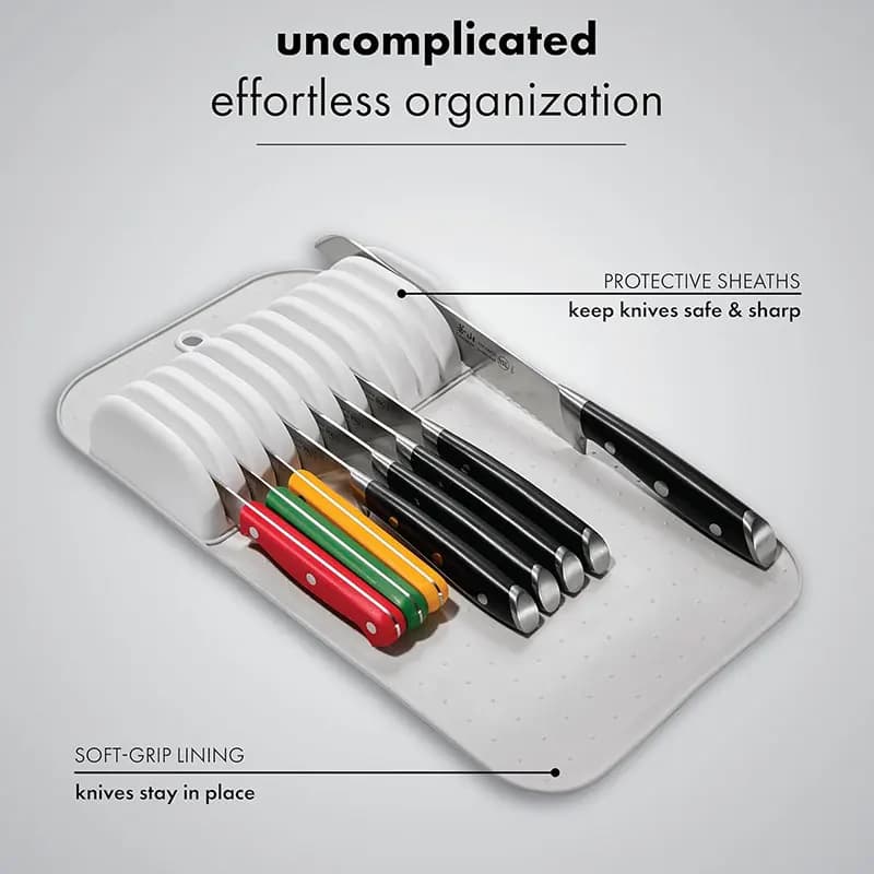 Large Knife Mat Non-Slip Drawer Knifes Organizer 5 Slots and 11 Slots Knives Holder Home Kitchen Organization - 2