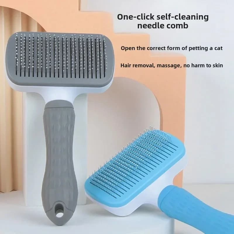 Stainless Steel Pet Hair Remover Brush for Dogs Cats Professional Deshedding Grooming Tool Home Pet Supplies Cat Dog Accessories - 2
