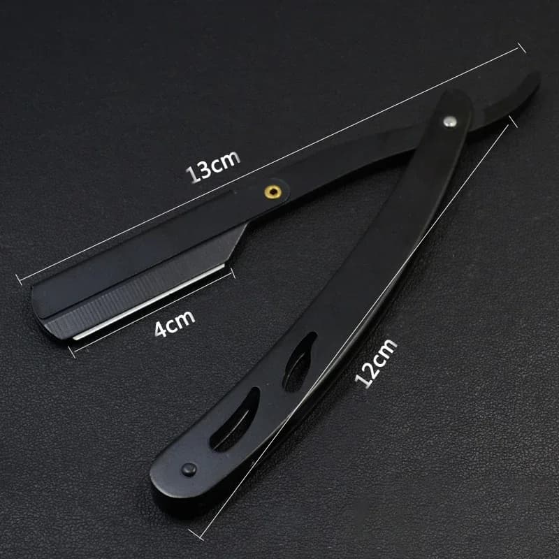 قطعة واحدة شفرة حلاقة مستقيمة بحافة حادة من الفولاذ المقاوم للصدأ أدوات حلاقة يدوية احترافية لقص اللحية للرجال - 6
