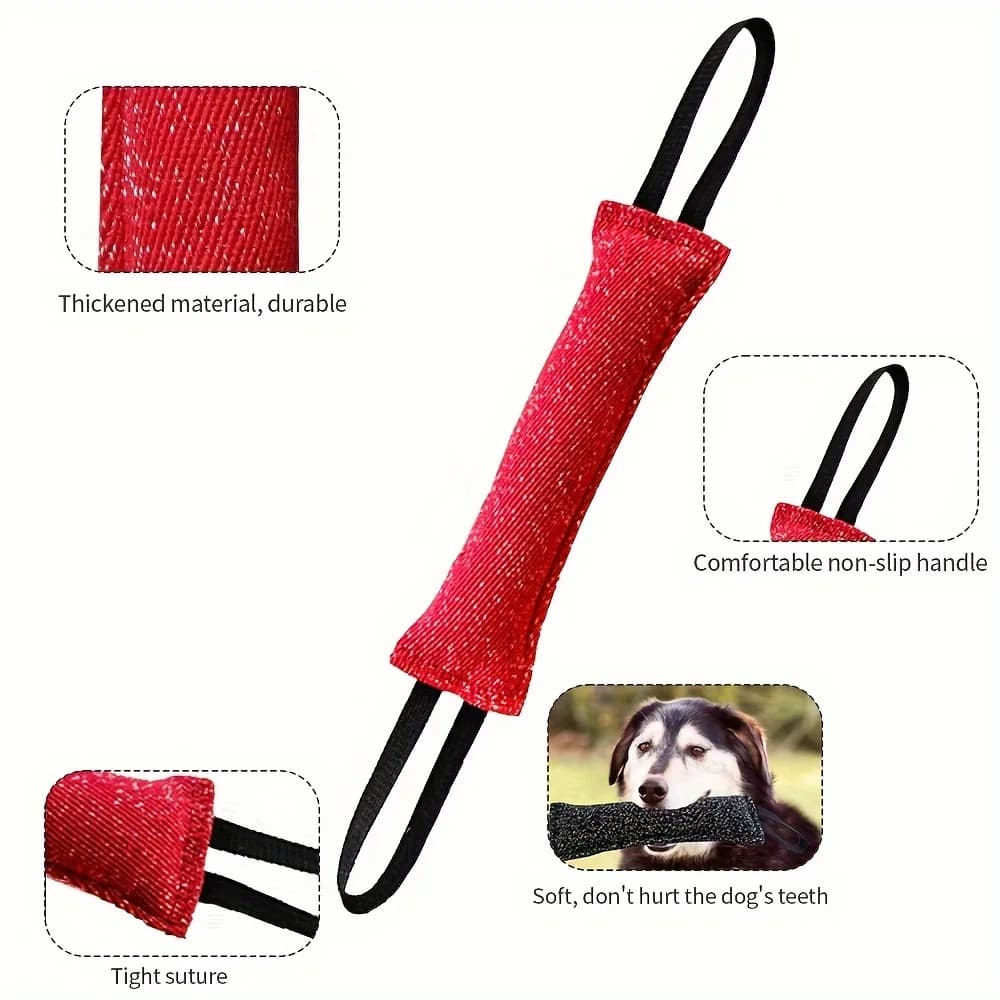 Dog Training Bite Stick Double Handle Interactive Toy Teeth Grinding Dog Training Stick Pet Dog Training Jute Sleeve Dog Toys - 6