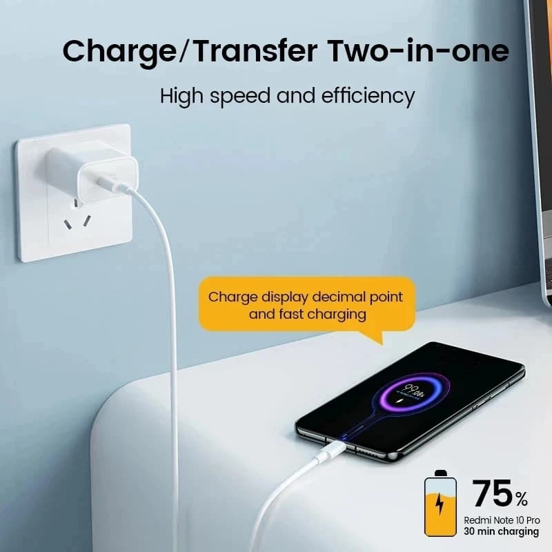 Fast Charger Cable  Quick  Charging for Xiaomi  100-240V, USB Charger Cable Sleek Charging Design, Durable Charging Port - 4